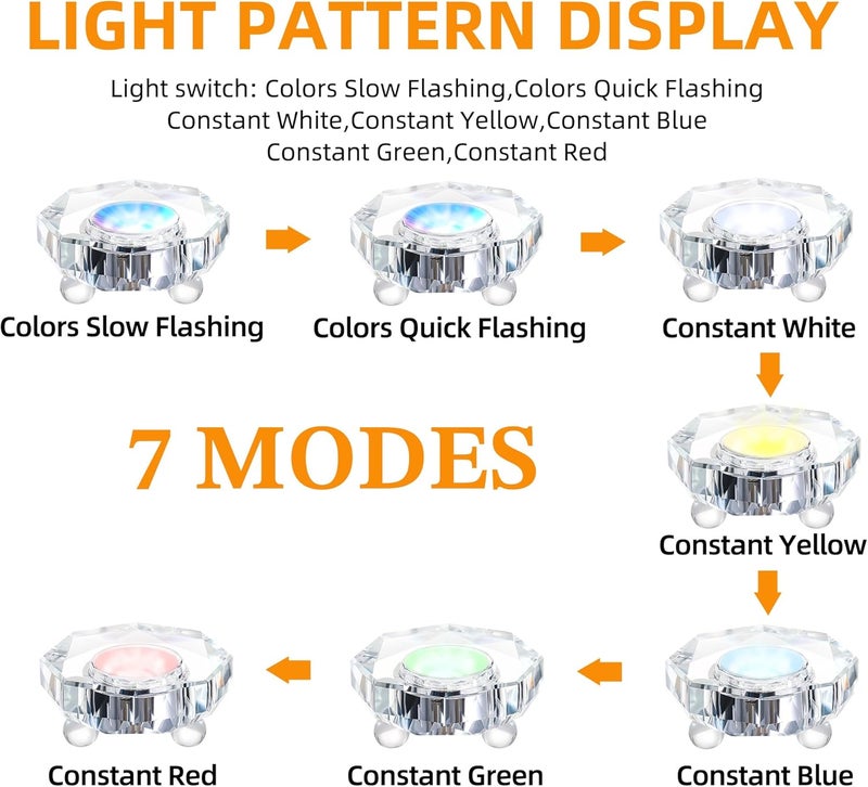 EUSTUMA LED Light Base Crystal Display Stand In A Variety of Colors,Lighted Up Stand Color Changing Small LED for 3D Glass Crystal Art,Holiday Party Decoration. (Octagonal concave) - Image 2